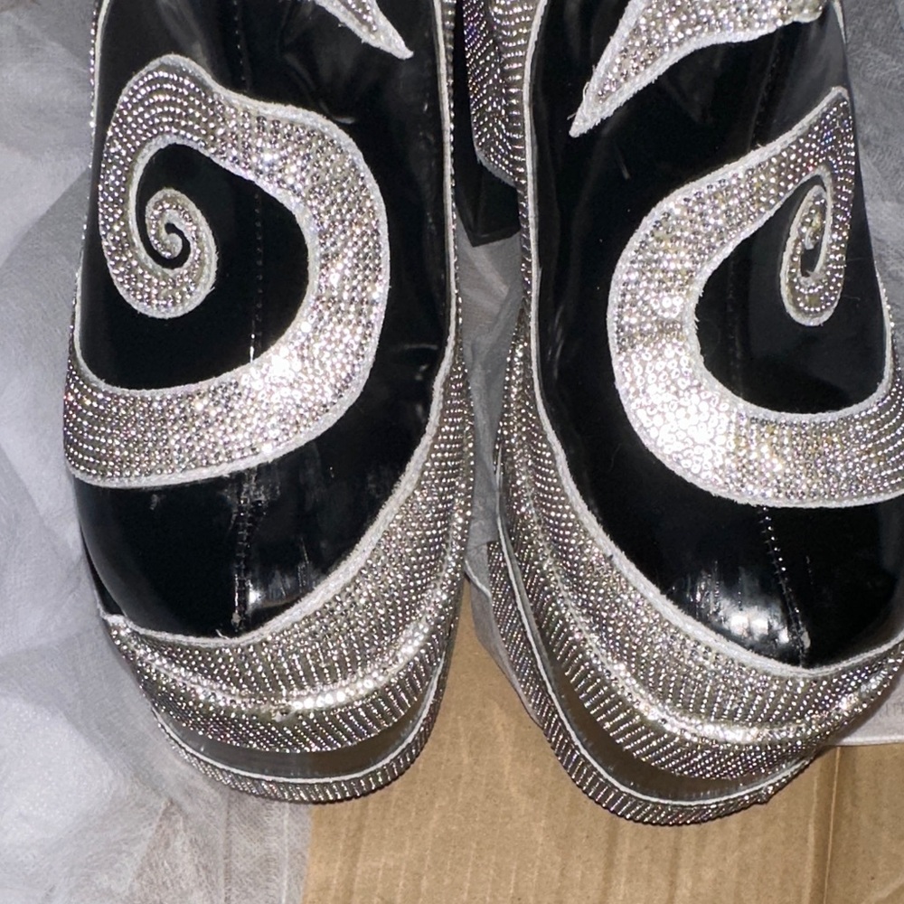 Current Mood Rhinestone Swirl boots HOW SWEET IT IS PLATFORM BOOTS - SILVER - Picture 7 of 10